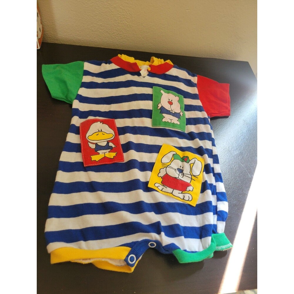 Vintage Buster Brown Colorful Animal Baby Onesie 12M